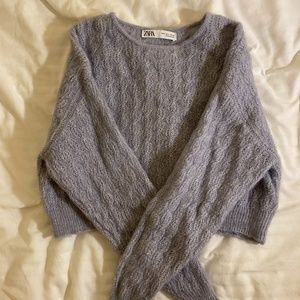 Zara lavender/gray cropped sweater